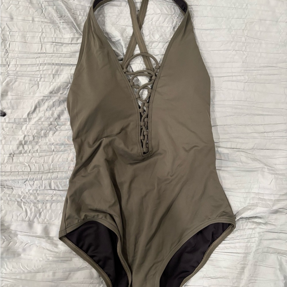 Michael Kors Khaki One-Piece Swimsuit